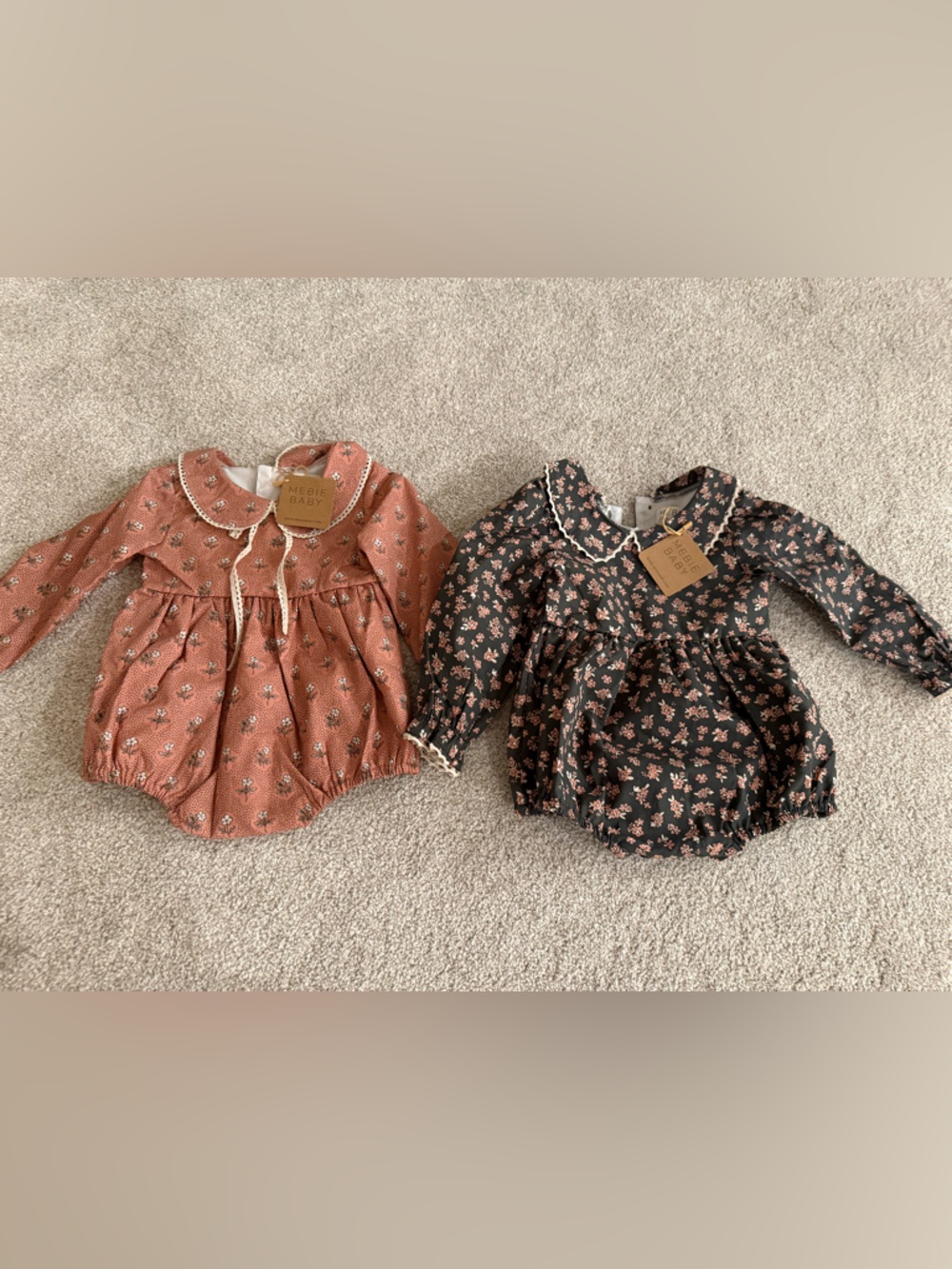 Mebie Baby Toddler Floral Long-Sleeve Rompers - includes both